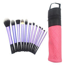 Sedona Purple 12pcs Cosmetic Makeup Brush Kit With Cylinder Brush Case