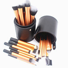 22pcs Gold Makeup Kit With Cylinder Brush Case,Sedona Long Aluminium Make Up Set Free Sample